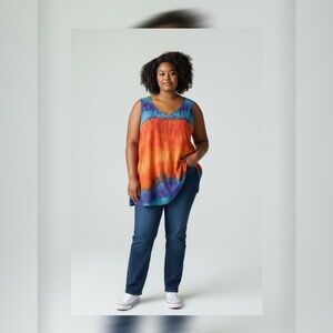 Worthington Woman 2X Tie Dye Tank Top Sleeveless NWT
